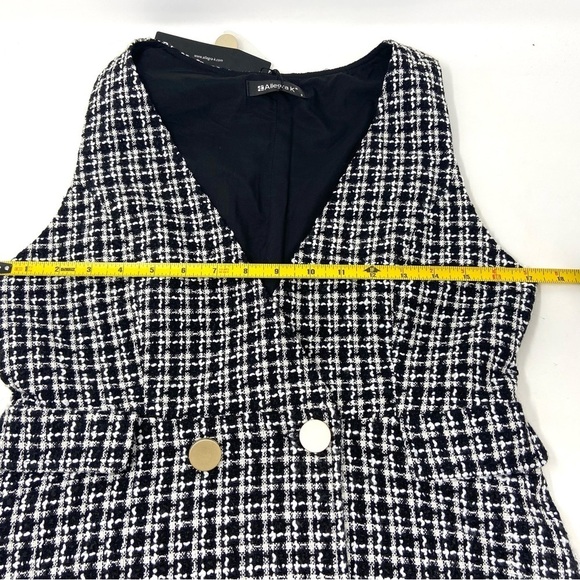 Allegra K Pinafore Mini Jumper School Girl Plaid Double Breast Y2K Preppy Small - Picture 10 of 16